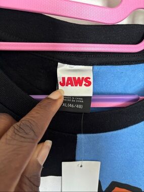 Jaws Men's Black & Blue Graphic Hoodie - XL